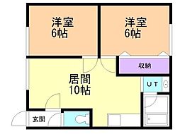プチハウス 2LDKの間取図画像