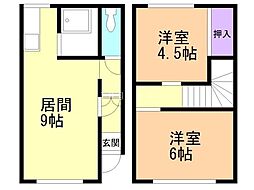 ヴィラ鳥取 2DKの間取図画像