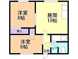 ノーヴァ 2LDKの間取図画像