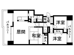 パシフィック浪花参番館 3LDKの間取図画像