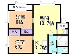 間取図画像 2LDK