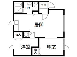 クレスト2 2DKの間取図画像