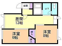 プロスパー 2LDKの間取図画像