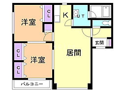 間取図画像 2LDK