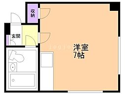 スカイハイツ ワンルームの間取図画像