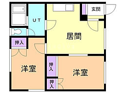 メゾン東部1 2LDKの間取図画像