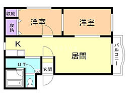 ピュアライフカイヨウ 2LDKの間取図画像