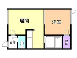 メール・アルタイル 1DKの間取図画像