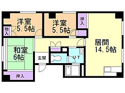 リバーサイドキタハラ 3LDKの間取図画像