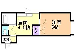 VOX・2 1DKの間取図画像