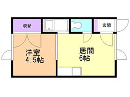 FBOX 1DKの間取図画像
