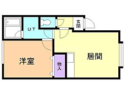 ハイツハイグレード 1DKの間取図画像