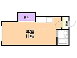 7丁目ハイツ ワンルームの間取図画像