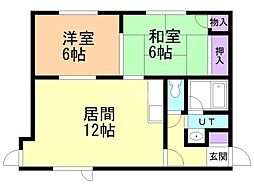サンハイム春日2 2LDKの間取図画像