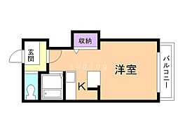 ノースコートサンスイ 1Kの間取図画像