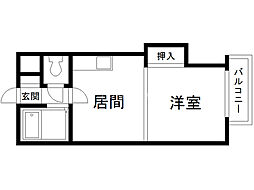 ノースコート宝橋通 1DKの間取図画像