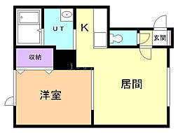 セレナ南浜 1LDKの間取図画像
