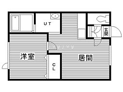 アールトワ昭和 1LDKの間取図画像