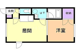 ミントミルキーウェイ 1DKの間取図画像