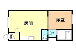 パークサイド健 1LDKの間取図画像