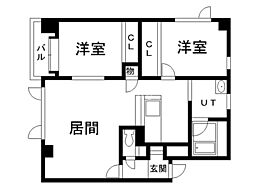 スクイットライツ 2LDKの間取図画像
