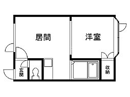 メゾン芦野 1DKの間取図画像