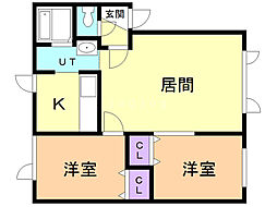 メゾン・ドノエル 2LDKの間取図画像
