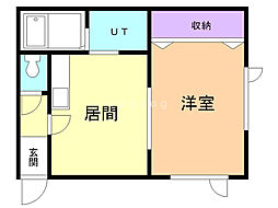 ノース4 1DKの間取図画像