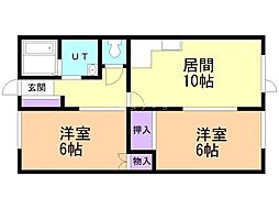 ハイツ藤 2LDKの間取図画像
