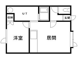 ワンダフル21 1LDKの間取図画像