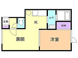 メゾンドS 1LDKの間取図画像