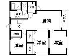マルマンハイツ 3LDKの間取図画像