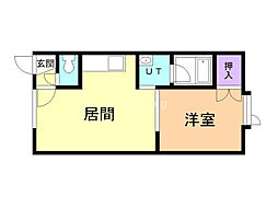 フラワー・アイ 1LDKの間取図画像