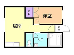 ファミールハイツ 1DKの間取図画像