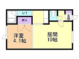 マリンハイツ 1LDKの間取図画像