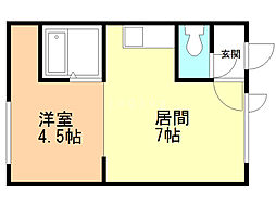 I・JOY2 1DKの間取図画像