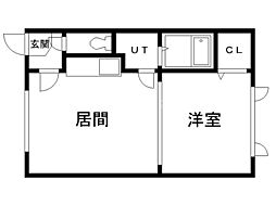 アーバンプロムナード 1DKの間取図画像