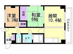 WINDIA仲浜 2LDKの間取図画像