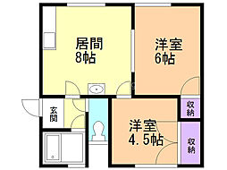さいとうハイツ 2DKの間取図画像