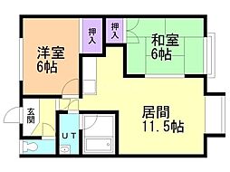 カーサ・モデラート 2LDKの間取図画像