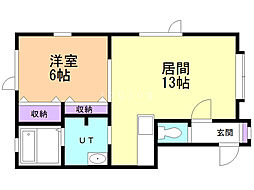 カーサ光和5号館 1LDKの間取図画像
