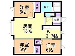 ハイツラルゴ 3LDKの間取図画像