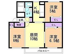 パティオス堀川2 3LDKの間取図画像
