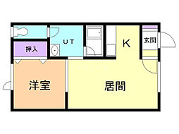 ドミール 1DKの間取図画像