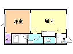 エステートINアヴァンセ 1DKの間取図画像