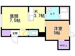 Enable 1LDKの間取図画像