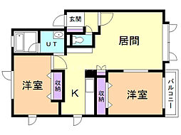 プライズ 2LDKの間取図画像