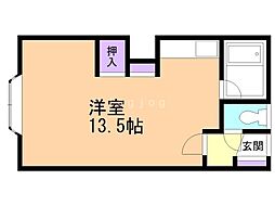 エーハイム ワンルームの間取図画像