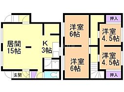 ヴィラ鳥取 4LDKの間取図画像