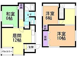 新富マンション 3LDKの間取図画像